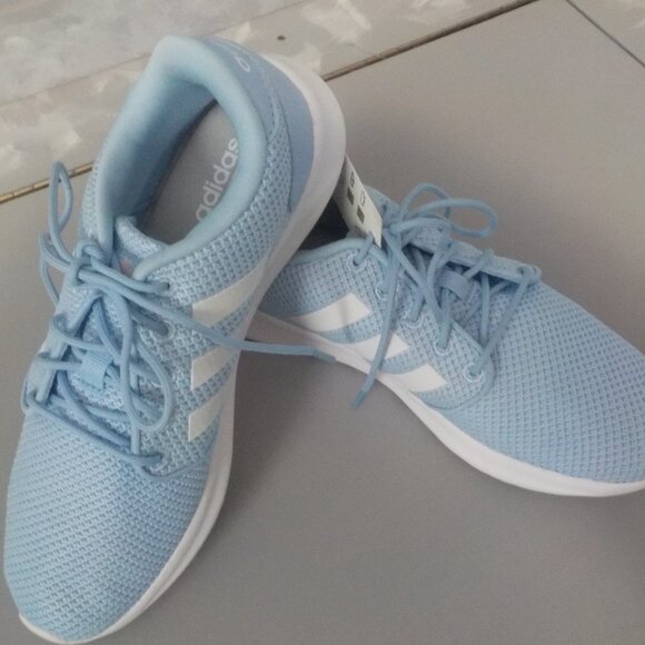 ADIDAS CLOUDFORM WOMENS SIZE 6M LIGHT BLUE AND WHITE QT RACER SNEAKERS - Picture 10 of 11